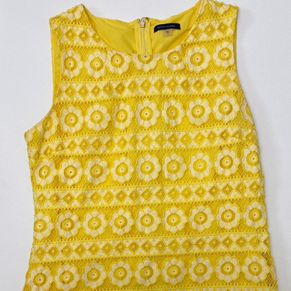 Tommy Hilfiger Yellow Floral Lace Dress